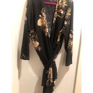 Flower Detail Wrap Dress